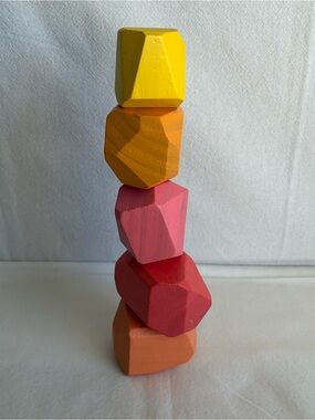 Lovevery Solid Wood Stacking Boulders Balancing Block Toy